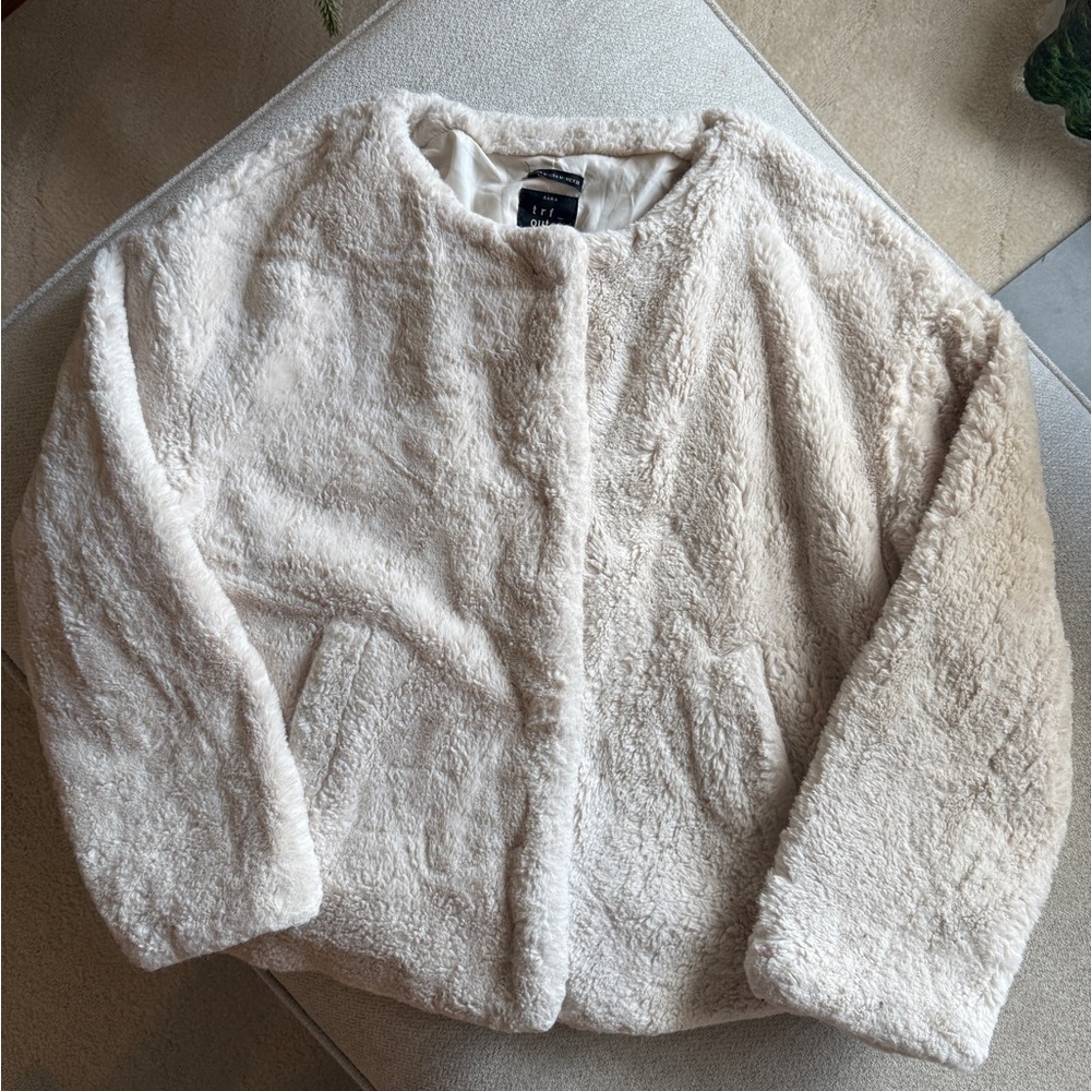 Zara Cream Teddy Jacket